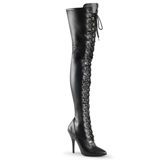 Black Thigh High Boots - Pleaser Seduce-3024