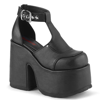 Camel-103 Black Matte Gothic Platform Sandals