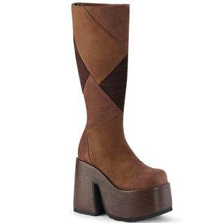 Camel-280 Brown Chunky Knee High Platform Boots