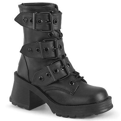 Chunky Heel Combat Boots - Demonia Bratty-118 image-1