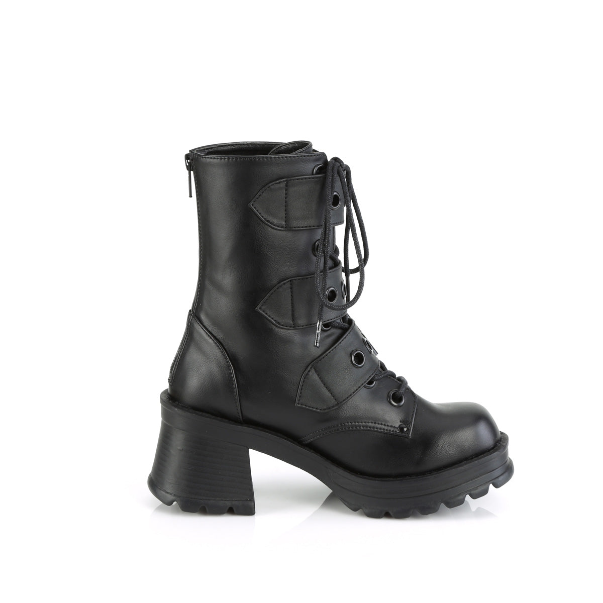 Chunky Heel Combat Boots - Demonia Bratty-118 image-2