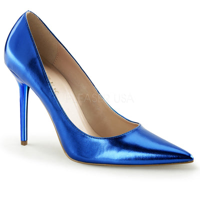 blue metallic stilettos