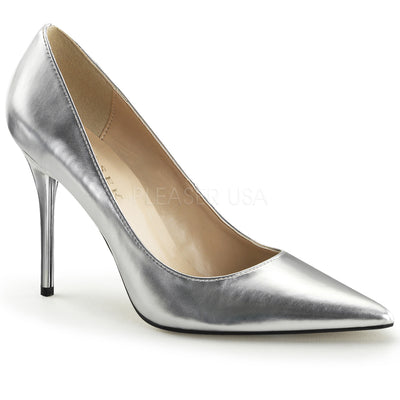 4" silver heels