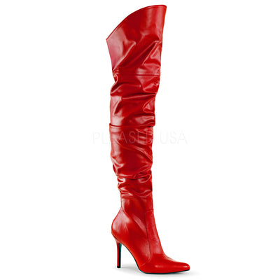 Bad Girls Thigh High Scrunch Boots Red