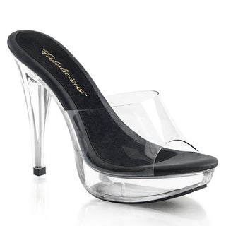 Cocktail-501 Clear Platform Mules