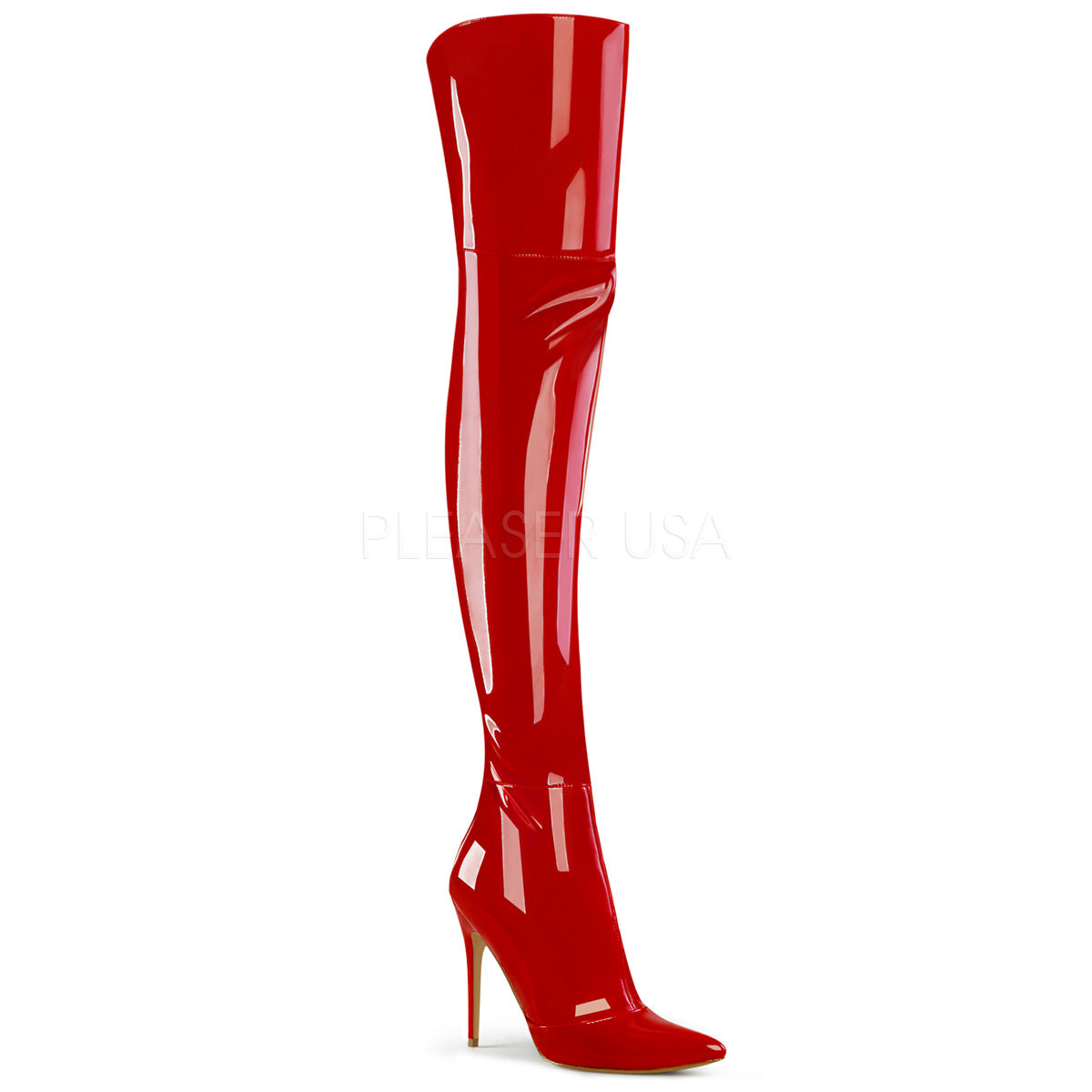pleaser courtly-3012 red boots