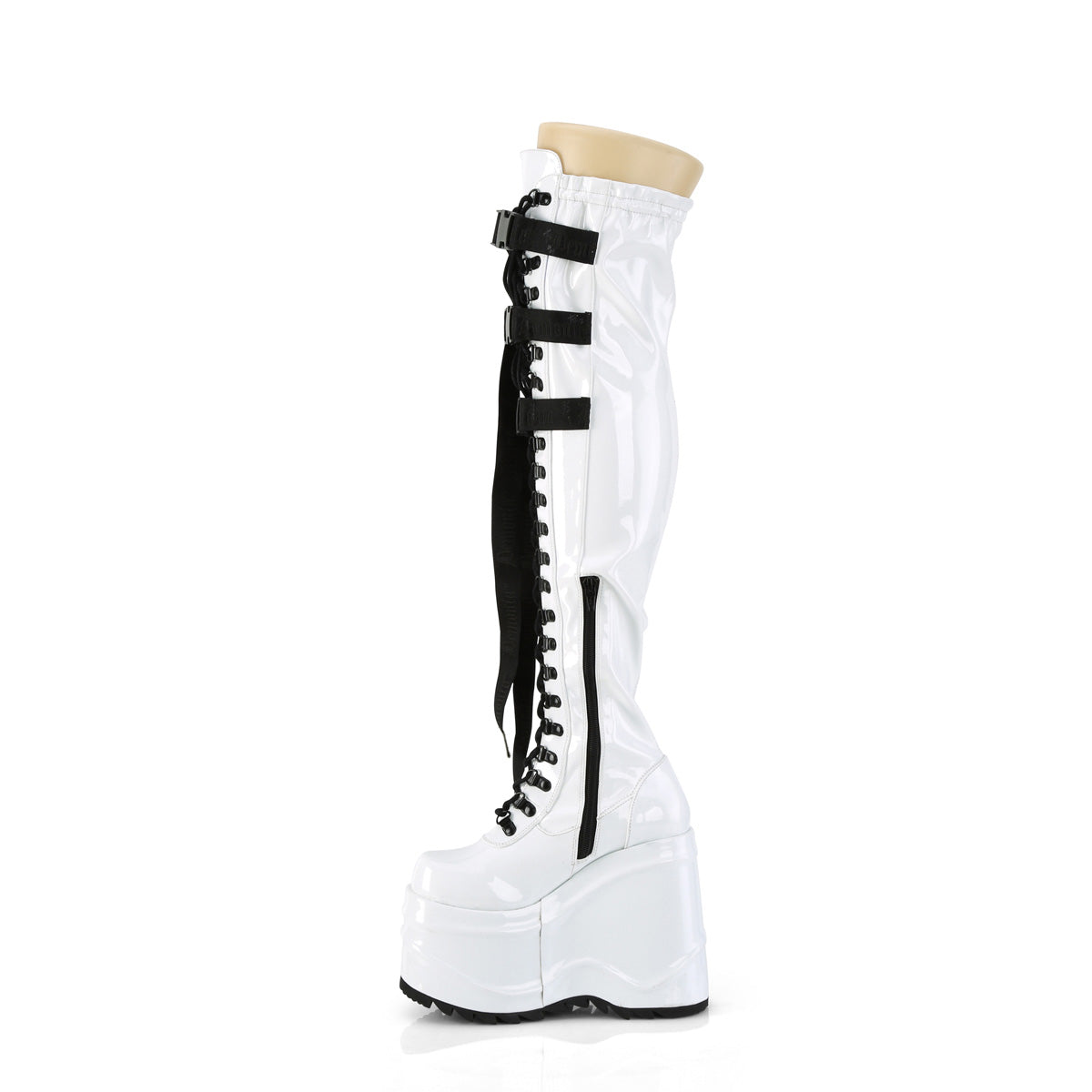 Cyberpunk white boots Demonia Wave-315