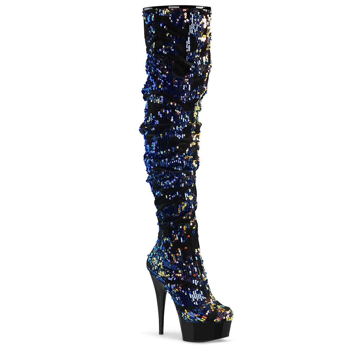Showtime Over The Knee Slouch Boots Blue