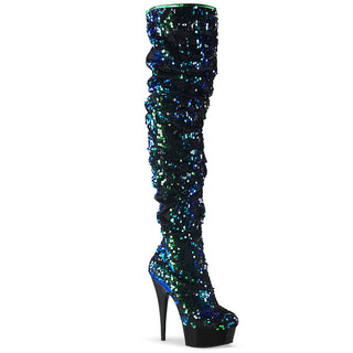 Showtime Over The Knee Slouch Boots Green
