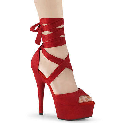 Criss Cross Ankle Wrap Sandals Red