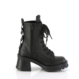 inner side view of demonia bratty-50 boots showing side zipper