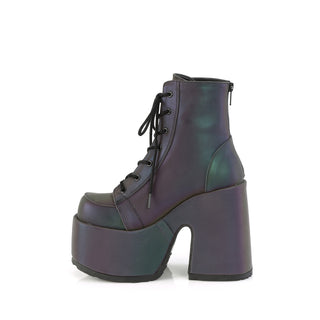 Inner side of Demonia CAMEL-203 green reflective platform ankle boot