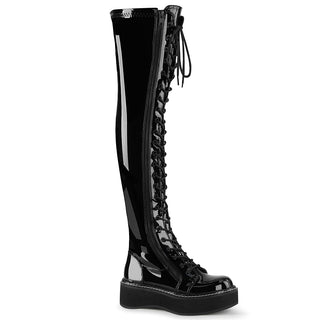 Demonia Emily-375 black pa thigh high goth platform boots