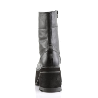 Back side view of Demonia Rannger-301 combat boots, showing the chunky heel