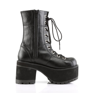 Inner side view of Demonia Rannger-301 combat boots, showing zipper