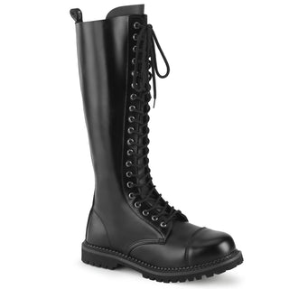 Demonia riot-20 knee-high leather combat  boots