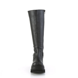 front view of Demonia Shaker-100WC wide-calf platform boots