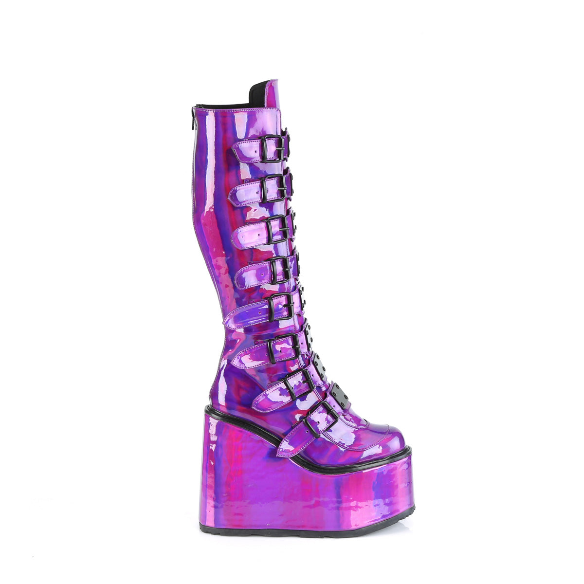demonia swing-815 purple holographic boots