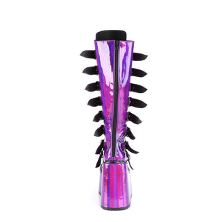 demonia swing-815 purple holographic punk boots