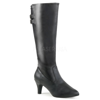 wide calf black knee high boots