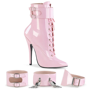 Domina-1023 Pink Lockable Boots