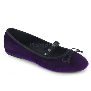 Gothic Ballet Purple Velvet Flats