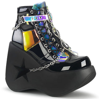 Midnight Star Wedge Magic Mirror Platform Boots