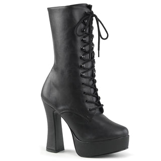 Electra-1020 Black Matte Platform Ankle Boots