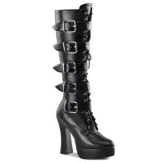 Electra-2042 Black Matte Knee High Boots