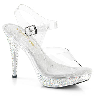Elegant-408ABRS AB Rhinestone Platform Sandals Clear
