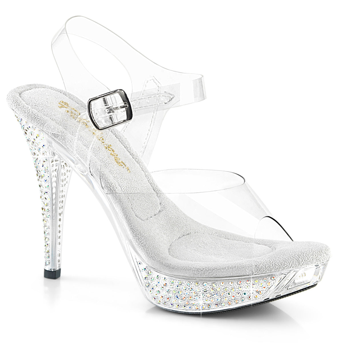 Star of the Night AB Rhinestone Platform Sandals Clear