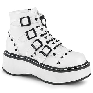 Emily-315 White My Little Gothic Hearts White Boots