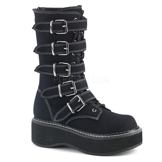 Black Canvas Festival Mid-Calf Boots