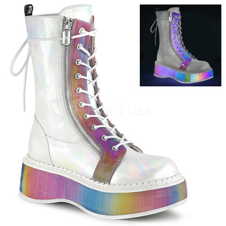 Rainbow Reflective Mid Calf Boots