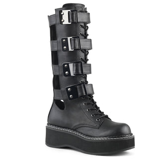 Open Back Panels Knee High Platform Boots