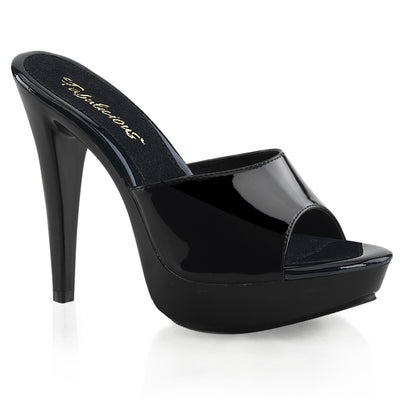 fabulicious cocktail-501 5-inch heel black shiny dress mules
