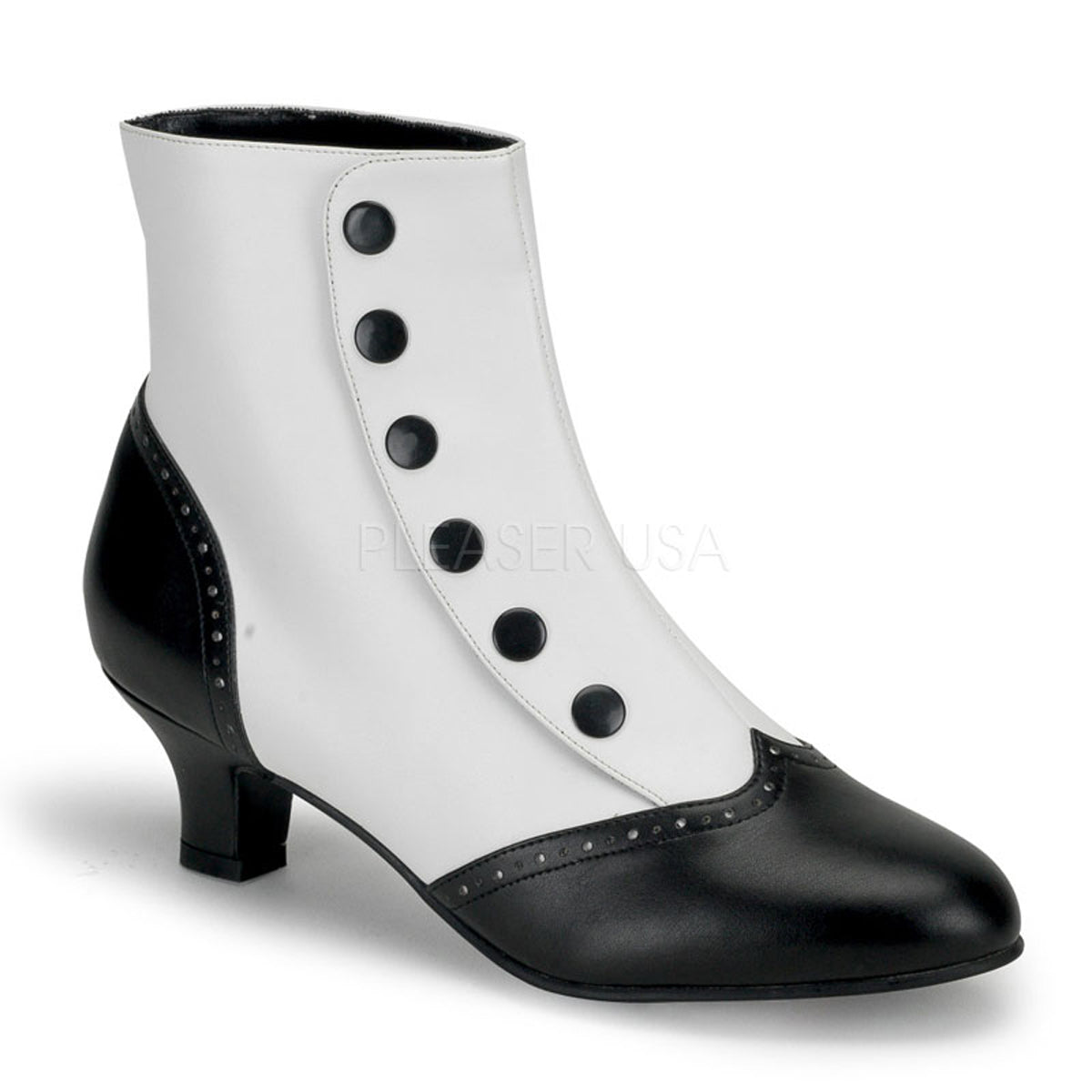 Victorian style black and white boots