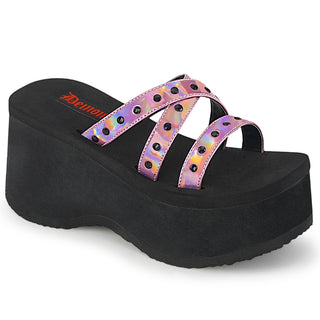 Summer Time Goth Pink Hologram Sandals