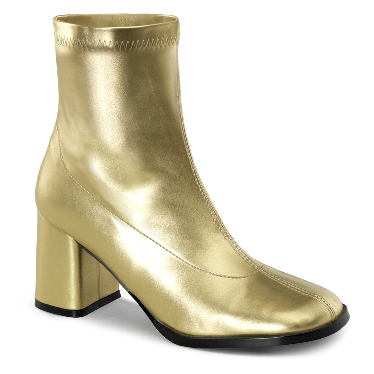 Gold Gogo Ankle Boots | Funtasma Gogo-150 | OtherWorld Shoes