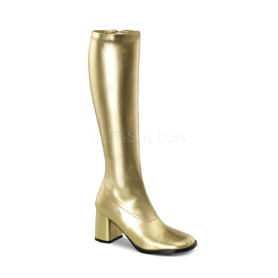 gold gogo boots