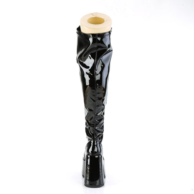 gothic shiny wide calf thigh high boots - Demonia CAMEL-300WC