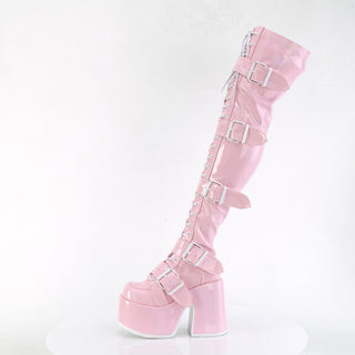Gothic Thigh High Boots Demonia Camel-305 Pink