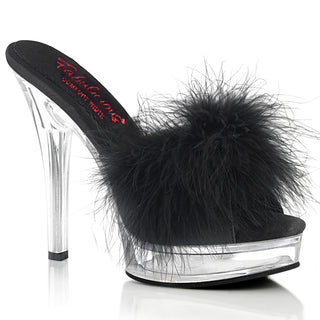 Majesty Marabou Slippers Black