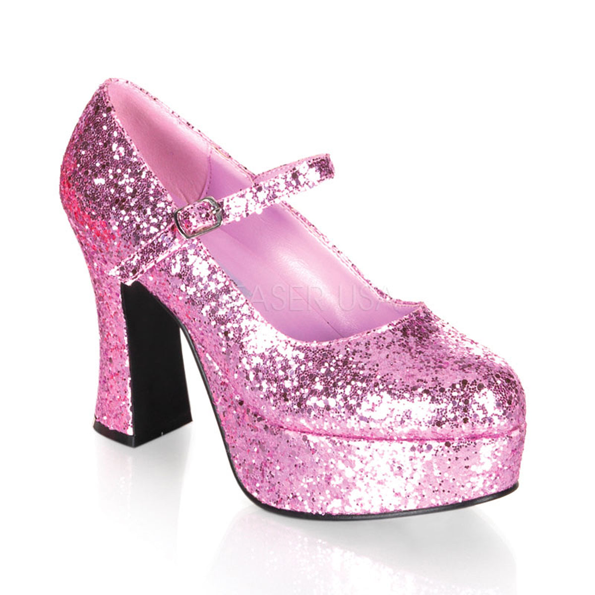 Silver glitter platform shoes