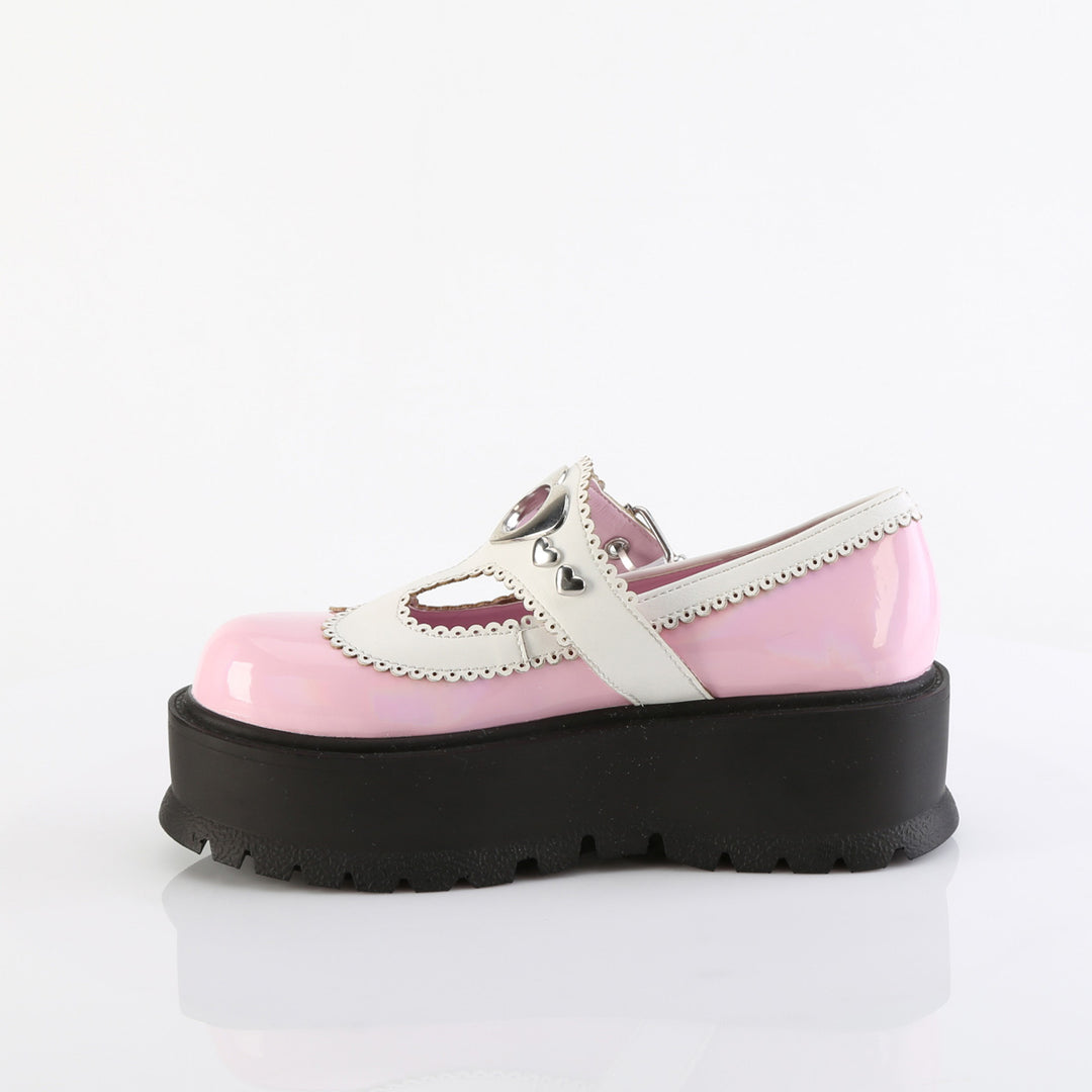 Demonia Slacker-23 Cuteness Overload Platform Mary Janes Pink