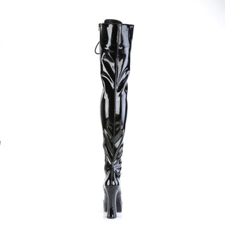Electra-3023 Chunky Heel Platform Thigh High Boots