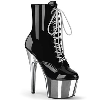 pleaser adore-1020 silver chrome platform pole boots