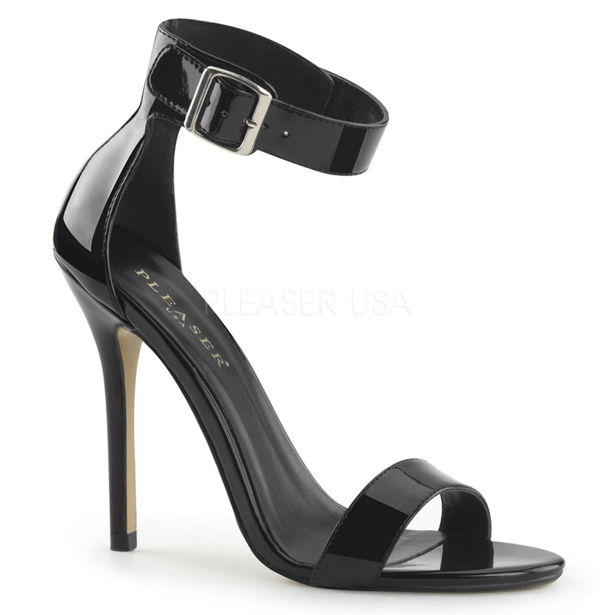 pleaser amuse-10 black patent formal heels 