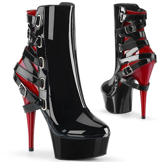 Pleaser Delight-1012 Criss-Cross Buckled Boots