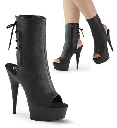 Black Suede Peep Toe Block Heel Ankle Boots | New Look